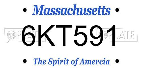 6KT591 Massachusetts License Plate