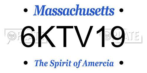 6KTV19 Massachusetts License Plate