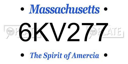 6KV277 Massachusetts License Plate