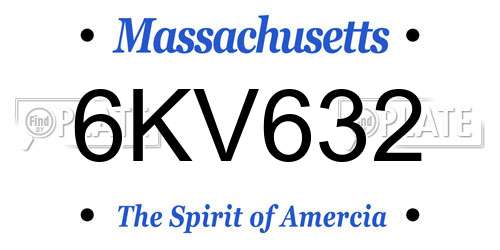 6KV632 Massachusetts License Plate