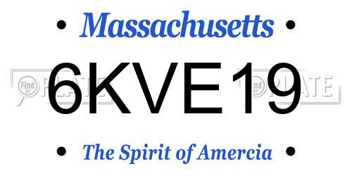 6KVE19 Massachusetts License Plate