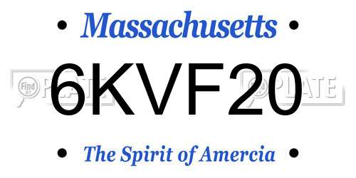 6KVF20 Massachusetts License Plate
