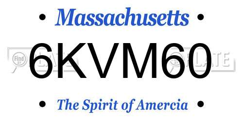 6KVM60 Massachusetts License Plate