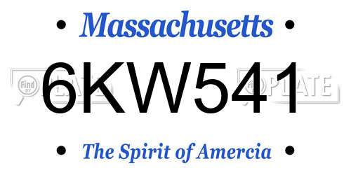 6KW541 Massachusetts License Plate