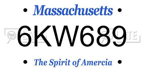 6KW689 Massachusetts License Plate