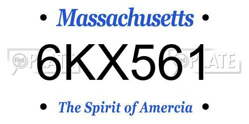 6KX561 Massachusetts License Plate