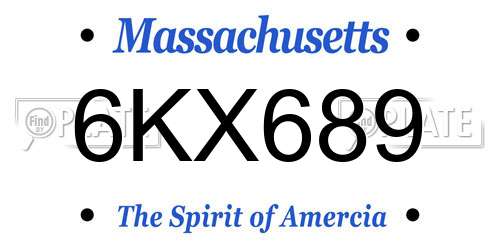 6KX689 Massachusetts License Plate