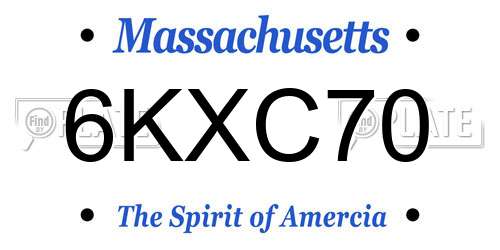 6KXC70 Massachusetts License Plate