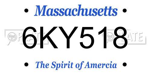 6KY518 Massachusetts License Plate