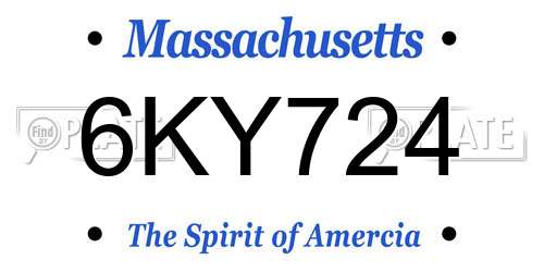 6KY724 Massachusetts License Plate