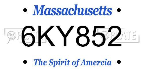6KY852 Massachusetts License Plate