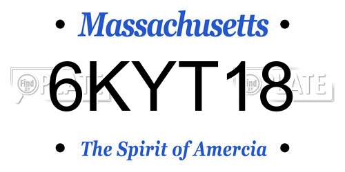 6KYT18 Massachusetts License Plate