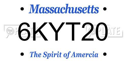 6KYT20 Massachusetts License Plate