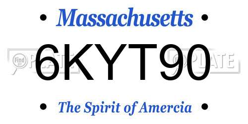 6KYT90 Massachusetts License Plate