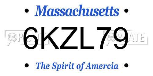 6KZL79 Massachusetts License Plate