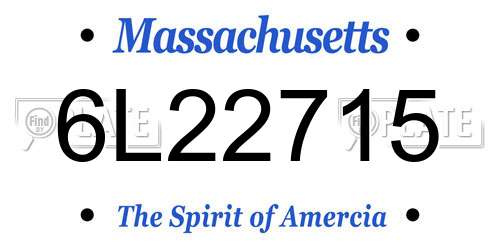 6L22715 Massachusetts License Plate