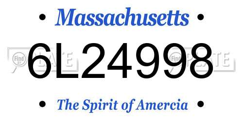 6L24998 Massachusetts License Plate