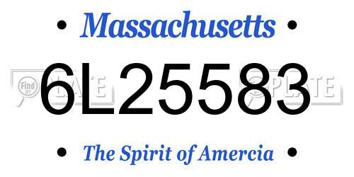 6L25583 Massachusetts License Plate