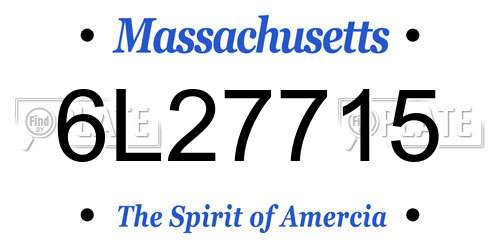 6L27715 Massachusetts License Plate