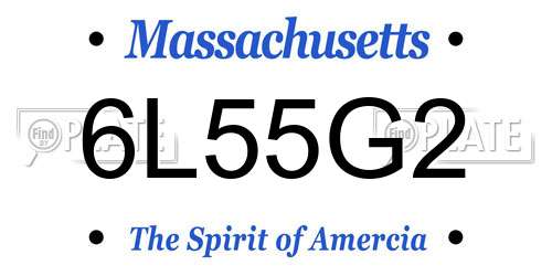 6L55G2 Massachusetts License Plate