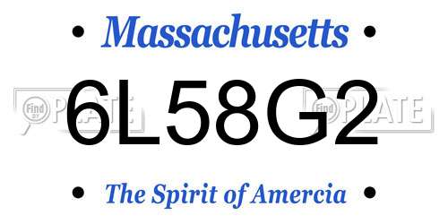 6L58G2 Massachusetts License Plate