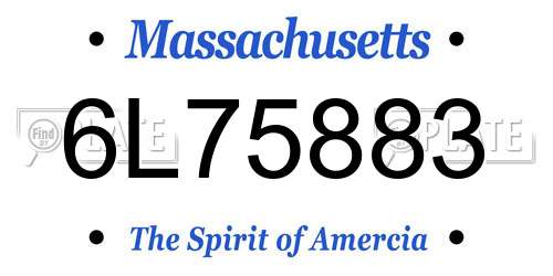 6L75883 Massachusetts License Plate