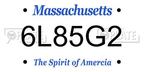 6L85G2 Massachusetts License Plate