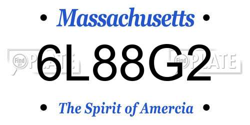 6L88G2 Massachusetts License Plate