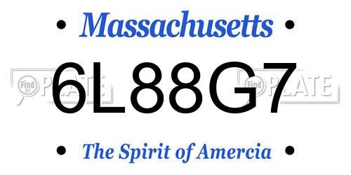 6L88G7 Massachusetts License Plate