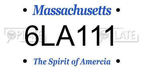 6LA111 Massachusetts License Plate