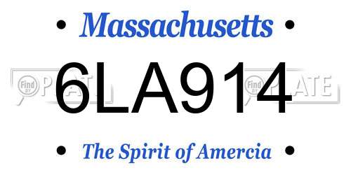 6LA914 Massachusetts License Plate