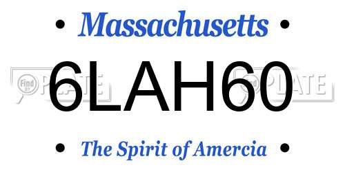 6LAH60 Massachusetts License Plate