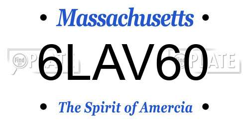 6LAV60 Massachusetts License Plate
