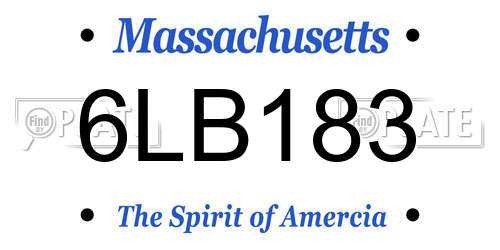 6LB183 Massachusetts License Plate