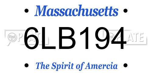 6LB194 Massachusetts License Plate