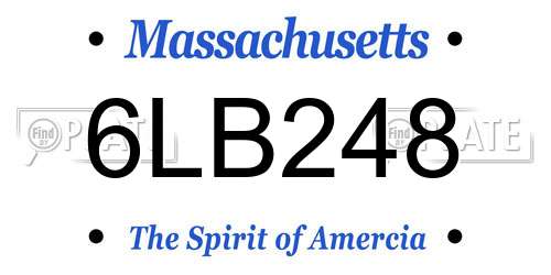 6LB248 Massachusetts License Plate