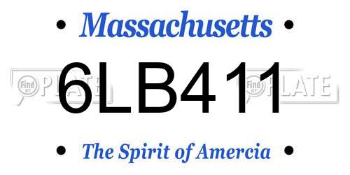 6LB411 Massachusetts License Plate