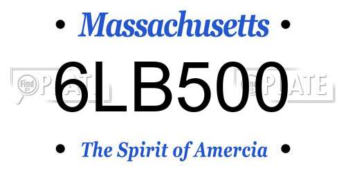 6LB500 Massachusetts License Plate