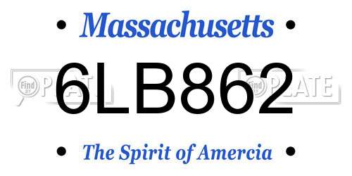 6LB862 Massachusetts License Plate