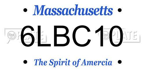 6LBC10 Massachusetts License Plate