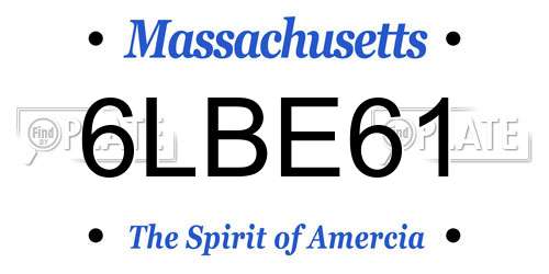 6LBE61 Massachusetts License Plate