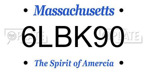 6LBK90 Massachusetts License Plate