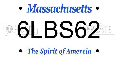 6LBS62 Massachusetts License Plate