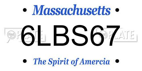 6LBS67 Massachusetts License Plate