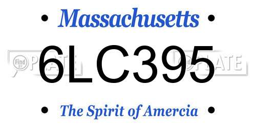6LC395 Massachusetts License Plate