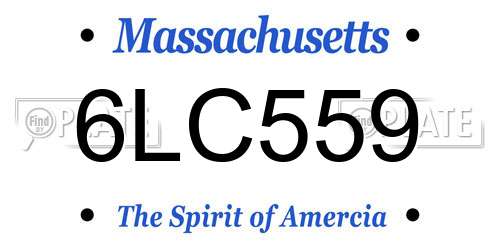 6LC559 Massachusetts License Plate