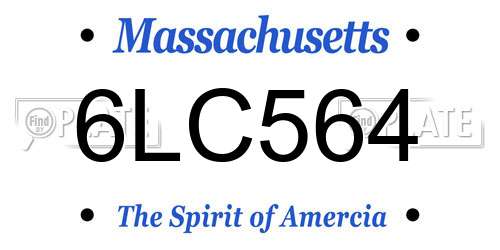 6LC564 Massachusetts License Plate