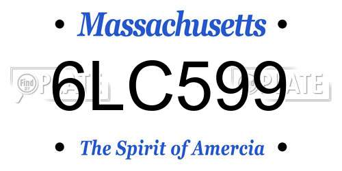 6LC599 Massachusetts License Plate