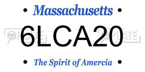 6LCA20 Massachusetts License Plate