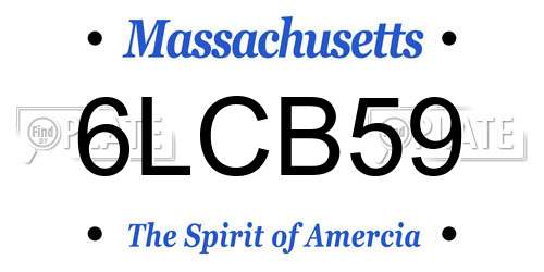 6LCB59 Massachusetts License Plate
